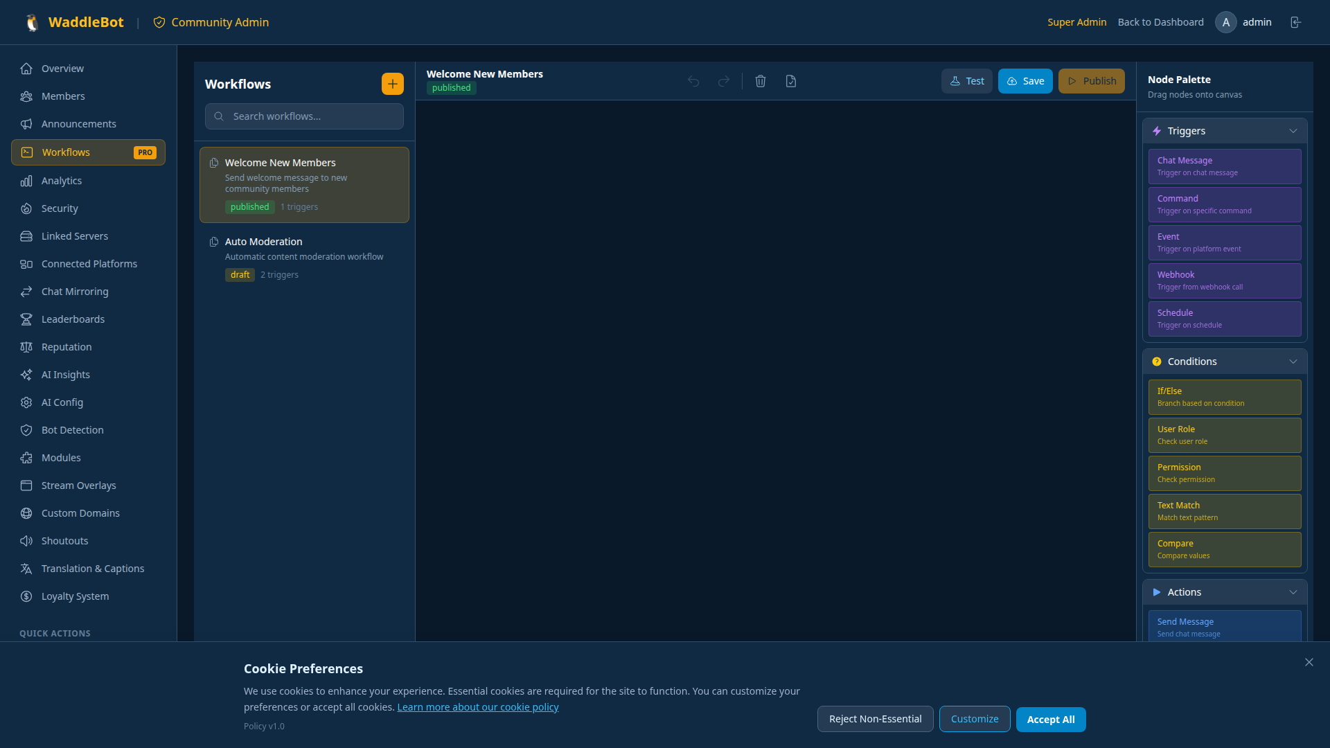 Waddles workflow builder