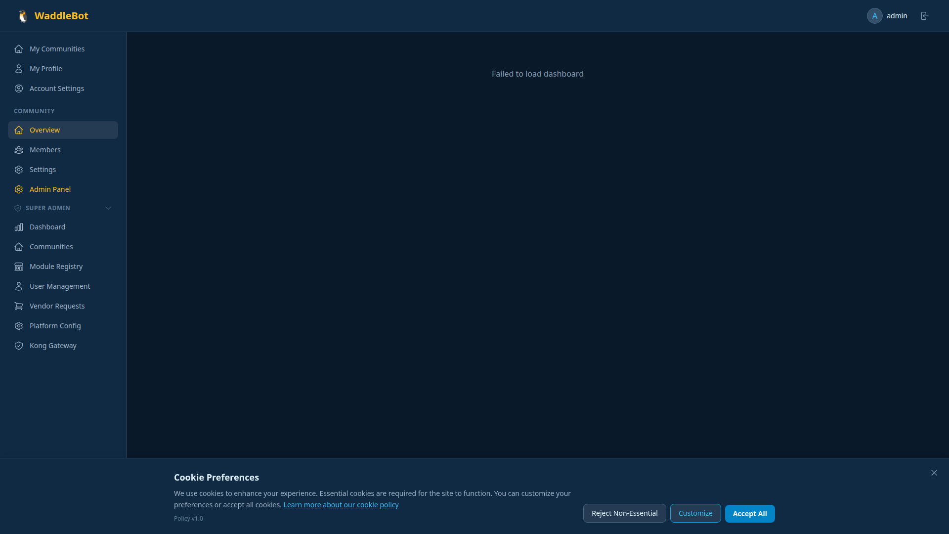 Waddles community dashboard